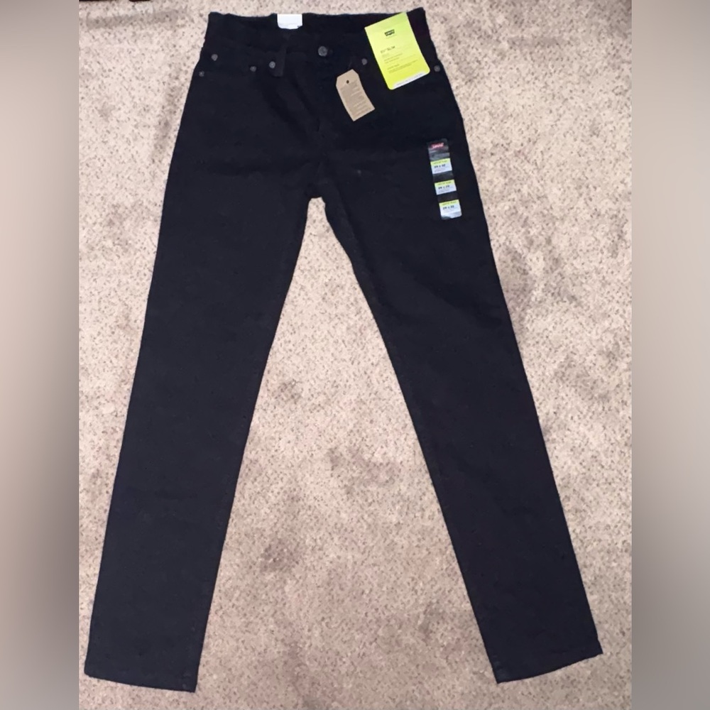 Men’s BNWT Levi's 511 Slim Fit Black Jeans Size 29X32 One Button Zip Front